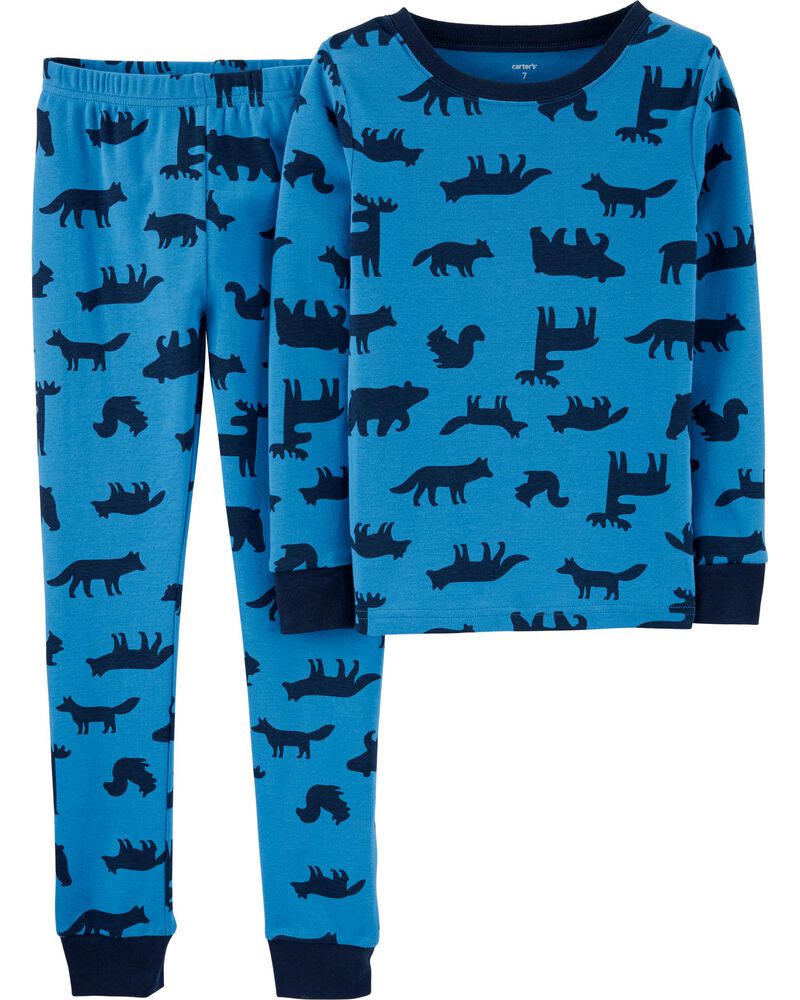 New Carter/'s Boys Woodland Creatures Pajama set Snug Fit Toddler Teal